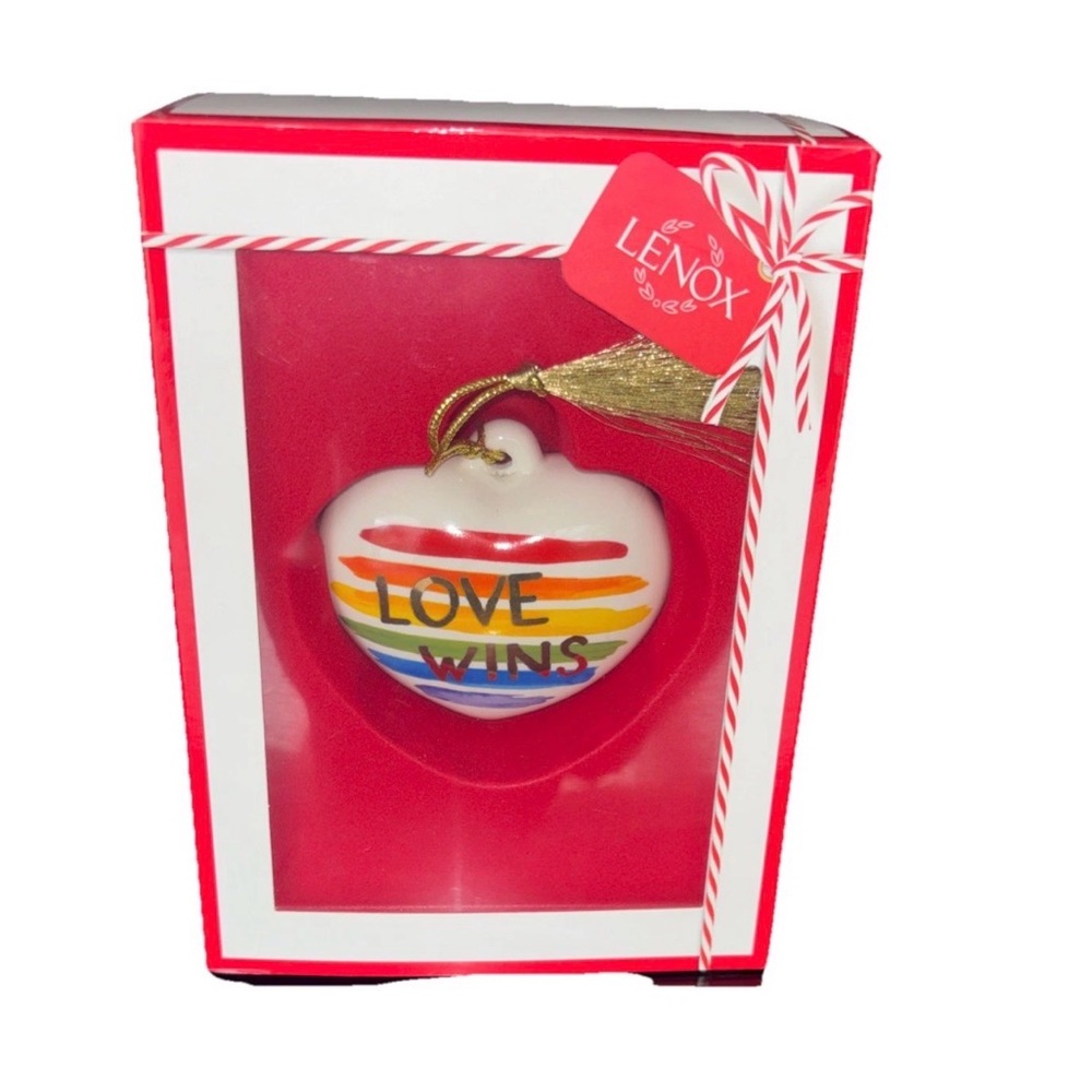 Lenox Love Wins Rainbow Pride Ornament LGBTQIA+ Christmas Ornament New In Box